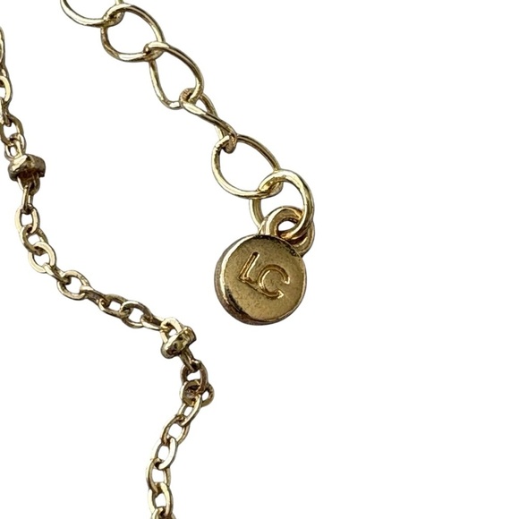 Lauren Conrad Gold Plated Chevron Choker Red Necklace - Picture 4 of 7